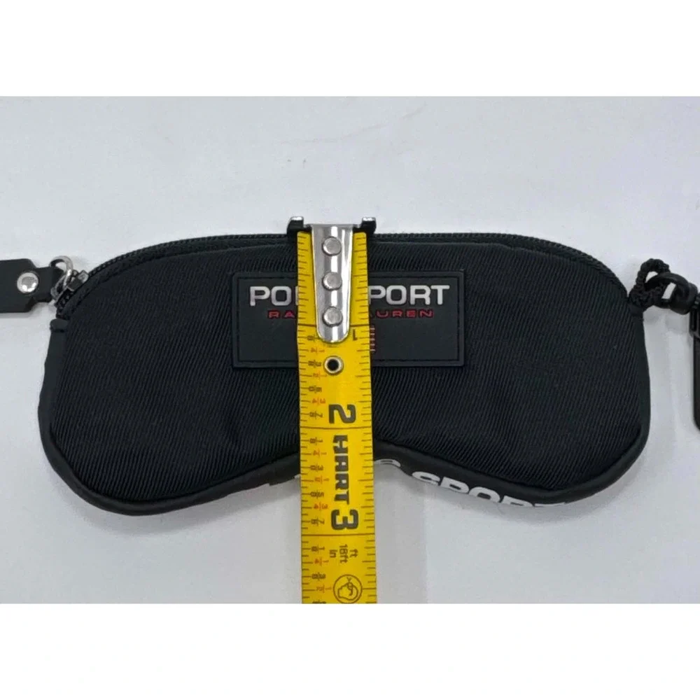 VTG Polo Sport Ralph Lauren Soft Sunglass Case Black Full Zip Logo Keychain USA